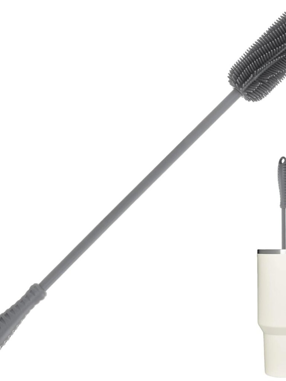 15.7" Silicone Bottle Brush, Water Bottle Cleaner Brush for Stanley, Hydroflasks